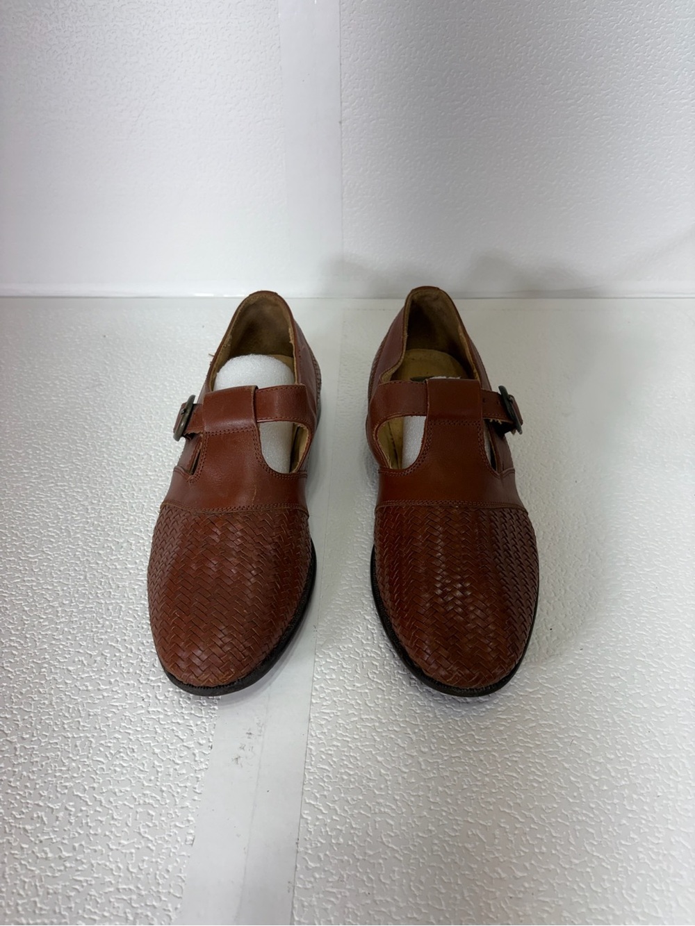 Giorgio Brutini Brown Woven Leather Monk Strap Slip-Ons s303